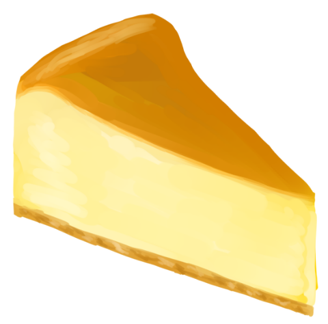 通常のチーズケーキのイラスト